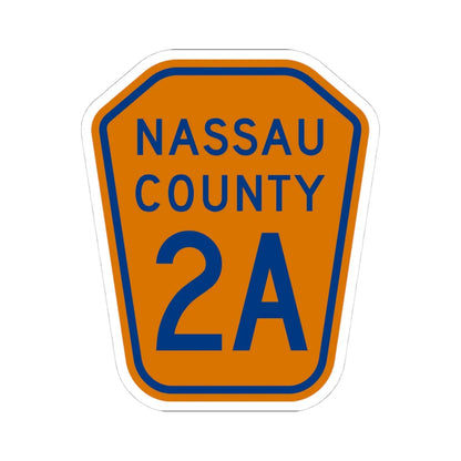 Nassau County 2A NY (New York) (Road Sign) STICKER Vinyl Kiss-Cut Decal 4 Inch White - The Sticker Space