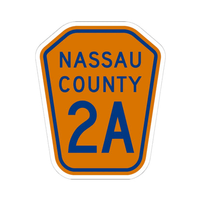 Nassau County 2A NY (New York) (Road Sign) STICKER Vinyl Kiss-Cut Decal 6 Inch White - The Sticker Space