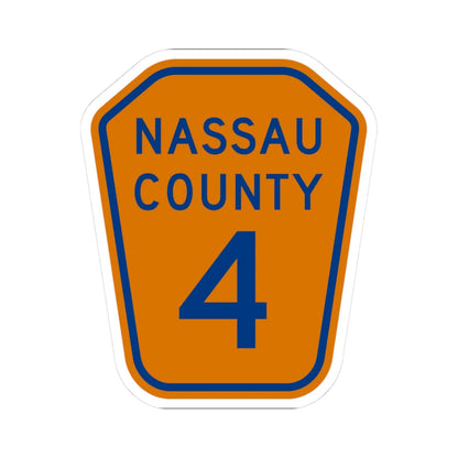 Nassau County 4 NY (New York) (Road Sign) STICKER Vinyl Kiss-Cut Decal 3 Inch White - The Sticker Space