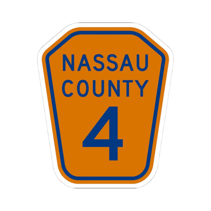 Nassau County 4 NY (New York) (Road Sign) STICKER Vinyl Kiss-Cut Decal 4 Inch White - The Sticker Space