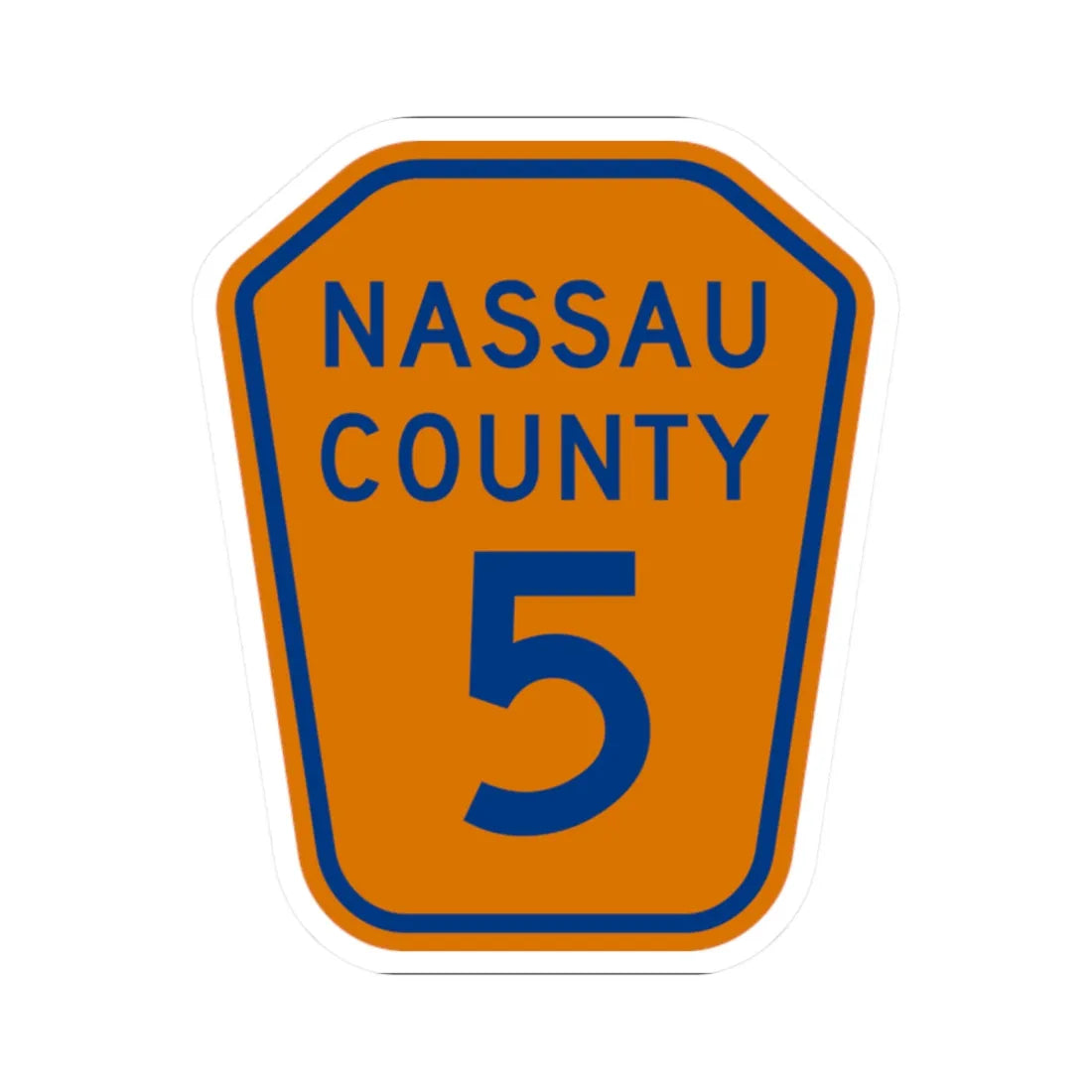 Nassau County 5 NY (New York) (Road Sign) STICKER Vinyl Kiss-Cut Decal 2 Inch White - The Sticker Space