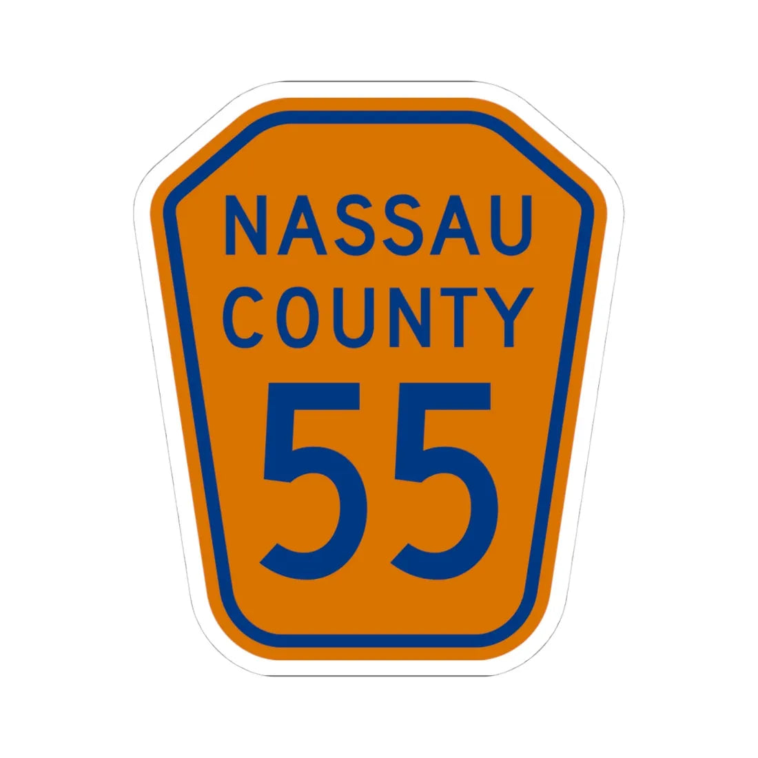 Nassau County 55 NY (New York) (Road Sign) STICKER Vinyl Kiss-Cut Decal 4 Inch White - The Sticker Space
