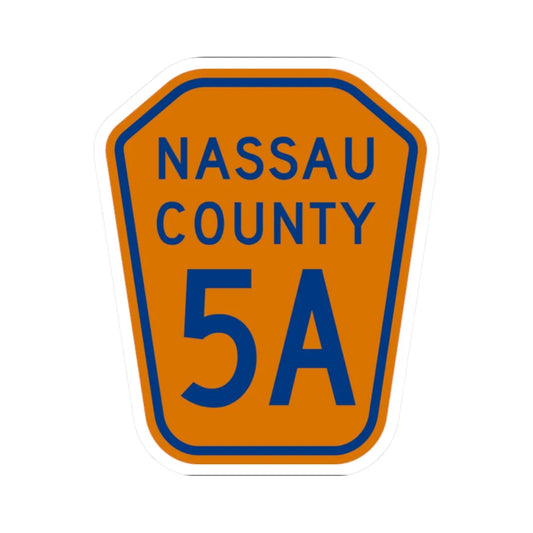 Nassau County 5A NY (New York) (Road Sign) STICKER Vinyl Kiss-Cut Decal 2 Inch White - The Sticker Space
