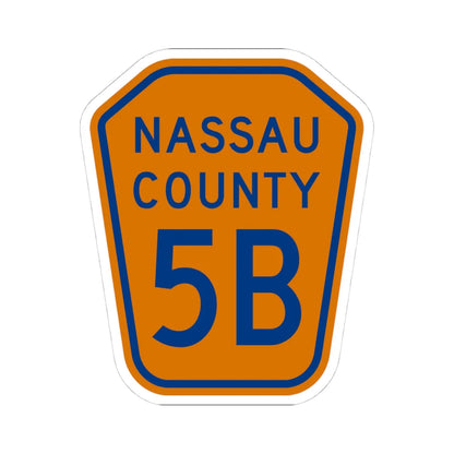 Nassau County 5B NY (New York) (Road Sign) STICKER Vinyl Kiss-Cut Decal 4 Inch White - The Sticker Space