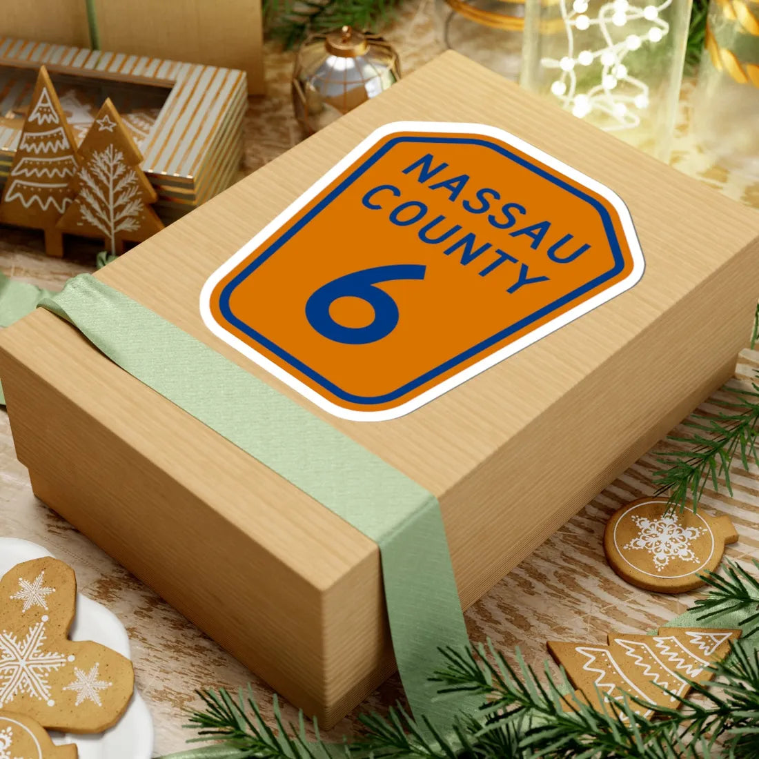 Nassau County 6 NY (New York) (Road Sign) STICKER Vinyl Kiss-Cut Decal - The Sticker Space