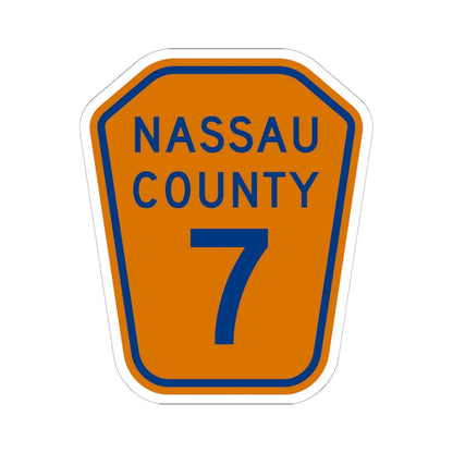 Nassau County 7 NY (New York) (Road Sign) STICKER Vinyl Kiss-Cut Decal 6 Inch White - The Sticker Space