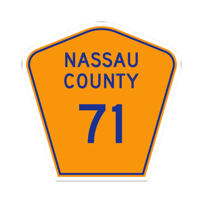 Nassau County 71 NY (New York) (Road Sign) STICKER Vinyl Kiss-Cut Decal 2 Inch White - The Sticker Space
