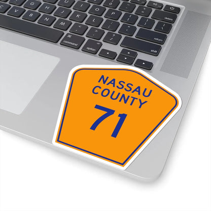 Nassau County 71 NY (New York) (Road Sign) STICKER Vinyl Kiss-Cut Decal - The Sticker Space