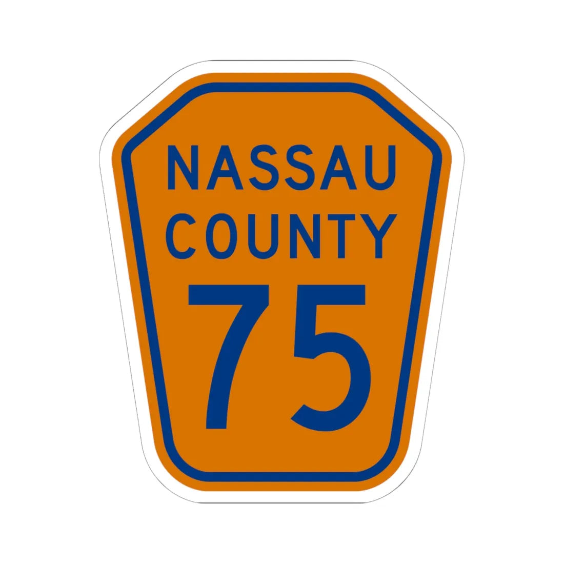 Nassau County 75 NY (New York) (Road Sign) STICKER Vinyl Kiss-Cut Decal 6 Inch White - The Sticker Space
