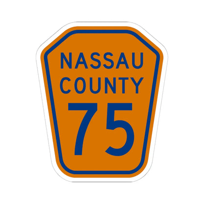 Nassau County 75 NY (New York) (Road Sign) STICKER Vinyl Kiss-Cut Decal 6 Inch White - The Sticker Space