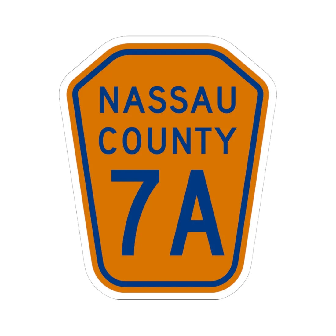 Nassau County 7A NY (New York) (Road Sign) STICKER Vinyl Kiss-Cut Decal 4 Inch White - The Sticker Space