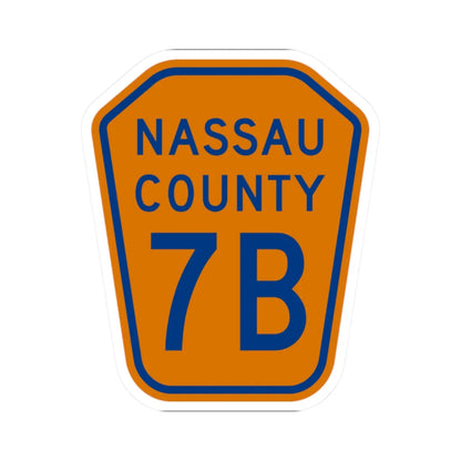 Nassau County 7B NY (New York) (Road Sign) STICKER Vinyl Kiss-Cut Decal 2 Inch White - The Sticker Space