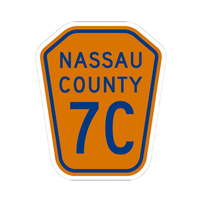Nassau County 7C NY (New York) (Road Sign) STICKER Vinyl Kiss-Cut Decal 4 Inch White - The Sticker Space