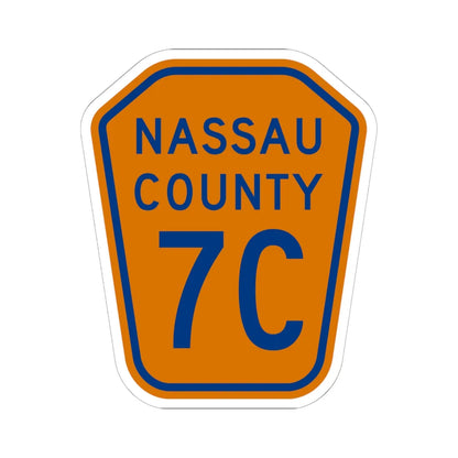Nassau County 7C NY (New York) (Road Sign) STICKER Vinyl Kiss-Cut Decal 6 Inch White - The Sticker Space