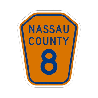 Nassau County 8 NY (New York) (Road Sign) STICKER Vinyl Kiss-Cut Decal 6 Inch White - The Sticker Space