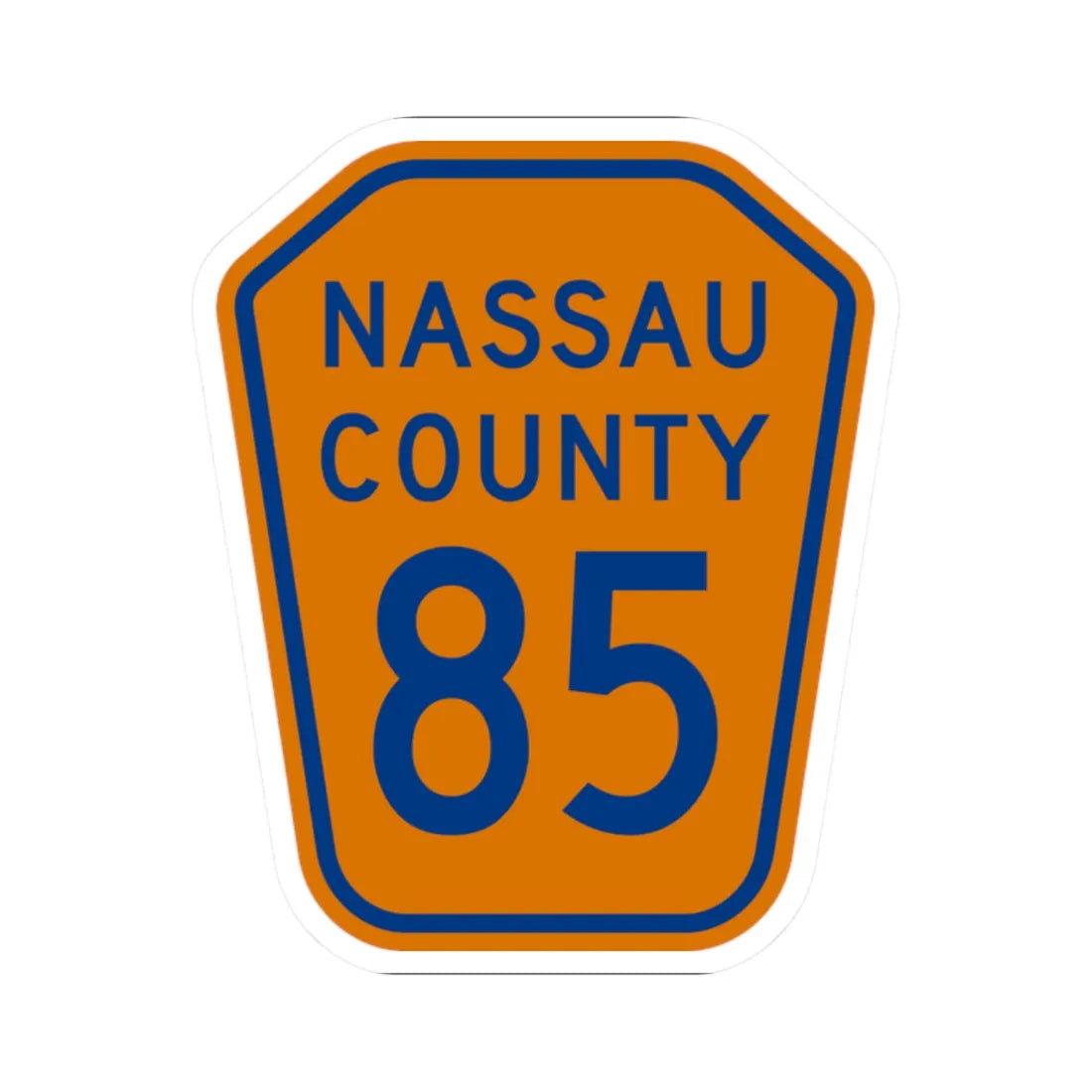 Nassau County 85 NY (New York) (Road Sign) STICKER Vinyl Kiss-Cut Decal 2 Inch White - The Sticker Space