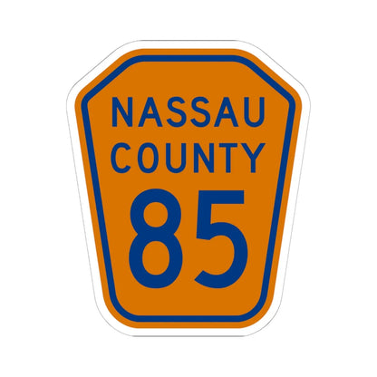 Nassau County 85 NY (New York) (Road Sign) STICKER Vinyl Kiss-Cut Decal 6 Inch White - The Sticker Space