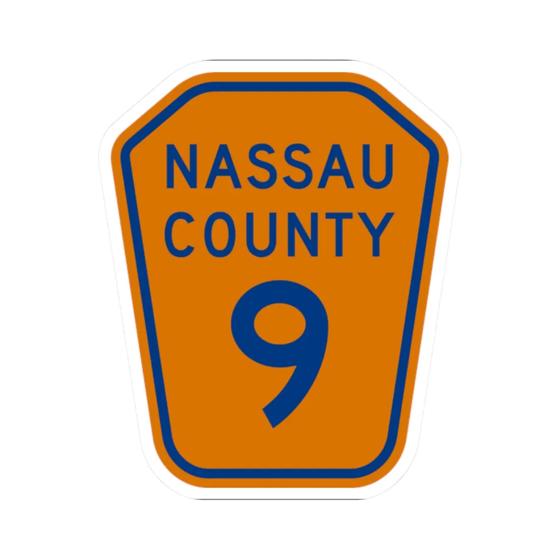 Nassau County 9 NY (New York) (Road Sign) STICKER Vinyl Kiss-Cut Decal 2 Inch White - The Sticker Space