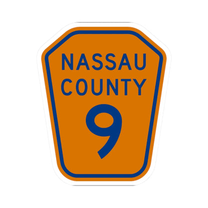 Nassau County 9 NY (New York) (Road Sign) STICKER Vinyl Kiss-Cut Decal 2 Inch White - The Sticker Space