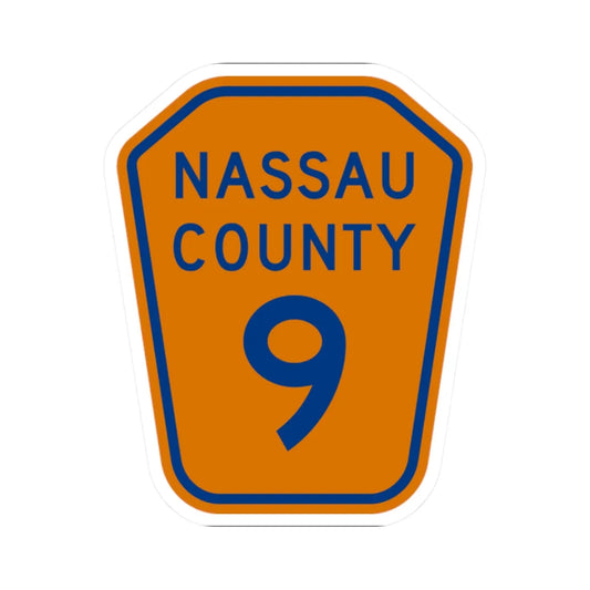 Nassau County 9 NY (New York) (Road Sign) STICKER Vinyl Kiss-Cut Decal 2 Inch White - The Sticker Space