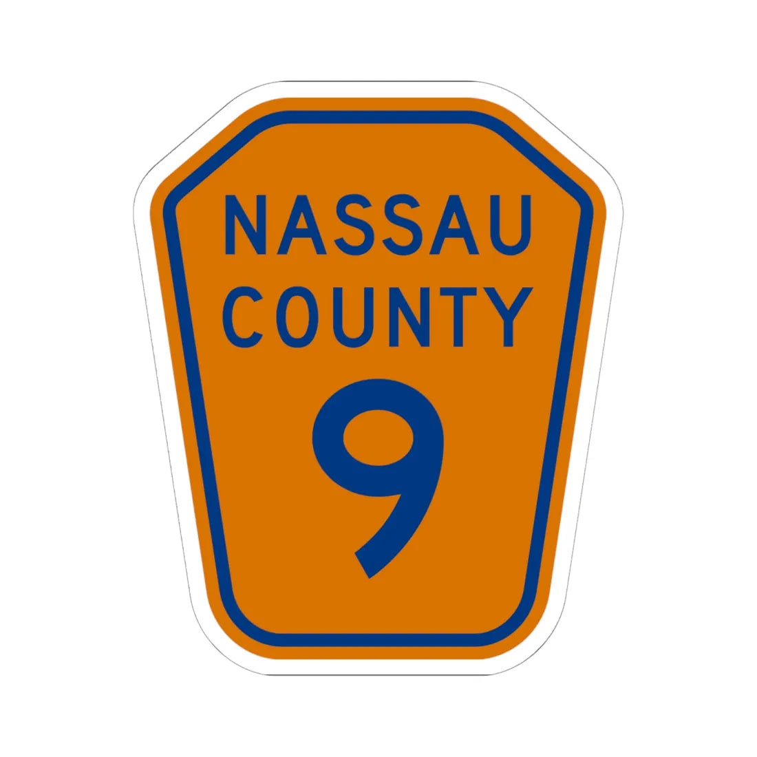 Nassau County 9 NY (New York) (Road Sign) STICKER Vinyl Kiss-Cut Decal 6 Inch White - The Sticker Space