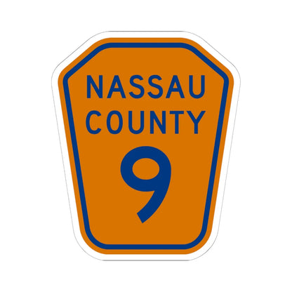 Nassau County 9 NY (New York) (Road Sign) STICKER Vinyl Kiss-Cut Decal 6 Inch White - The Sticker Space