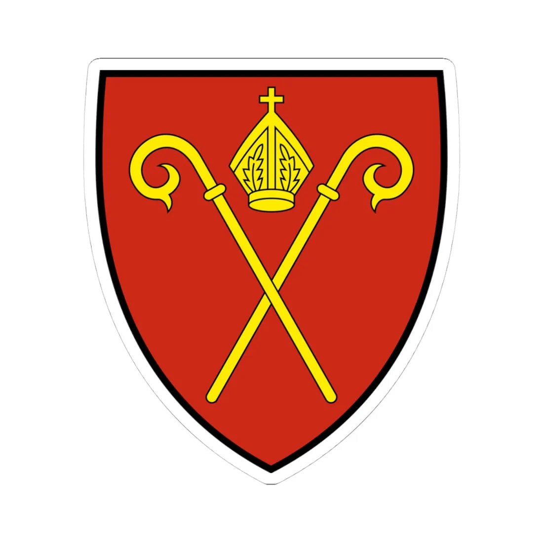 Naters-blazon (Switzerland) (Coat of Arms) STICKER Vinyl Kiss-Cut Decal 4 Inch White - The Sticker Space