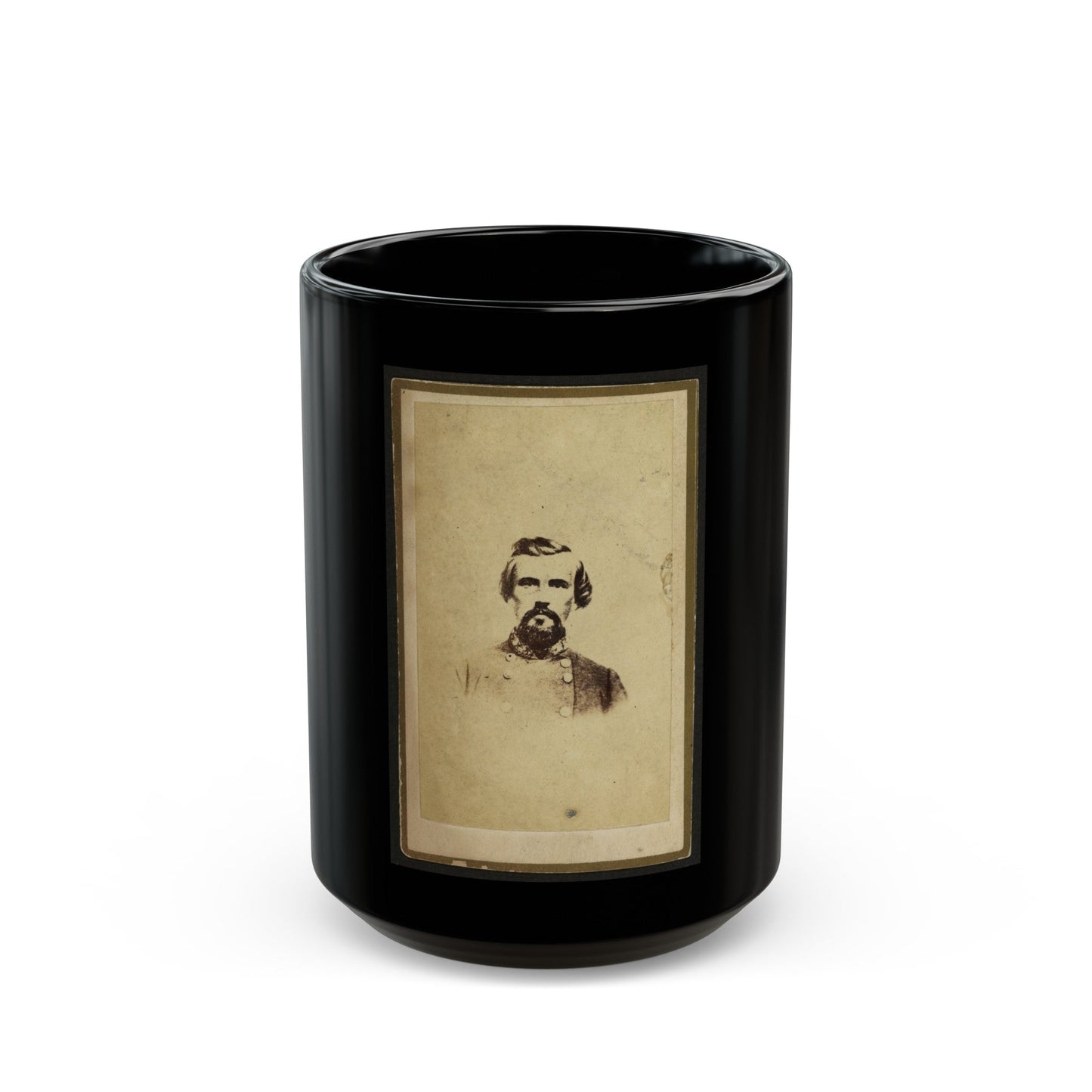 Nathan Bedford Forrest, Csa General, Half-Length Portrait, Facing Front (U.S. Civil War) Black Coffee Mug-15oz-The Sticker Space