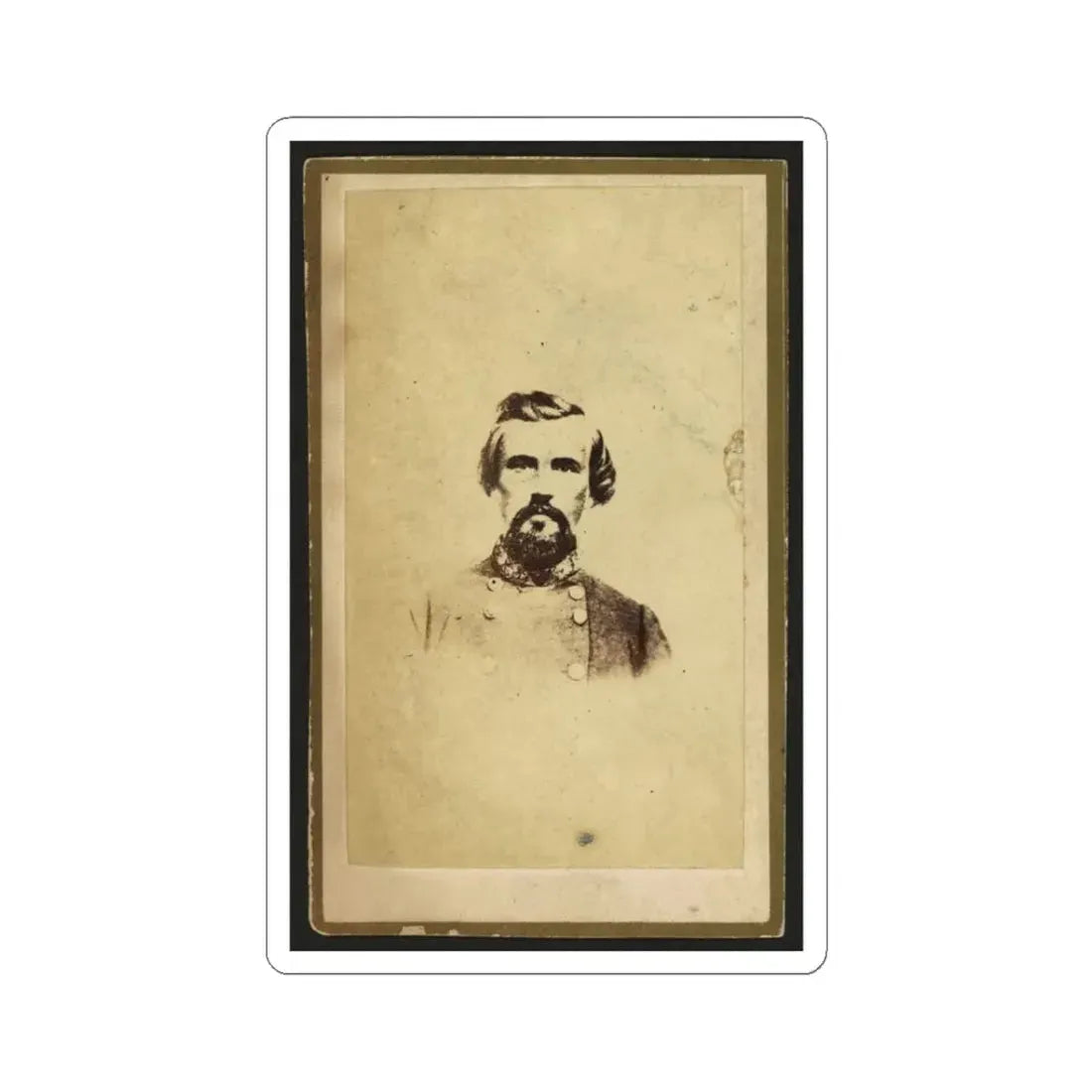 Nathan Bedford Forrest, Csa General, Half-Length Portrait, Facing Front (U.S. Civil War) STICKER Vinyl Kiss-Cut Decal 3 Inch White - The Sticker Space