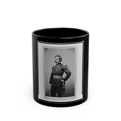 Nathaniel P. Banks, Three-Quarter Length Portrait, Wearing Military Uniform, Standing, With Left Hand On Sword, Facing Left (U.S. Civil War) Black Coffee Mug-11oz-The Sticker Space