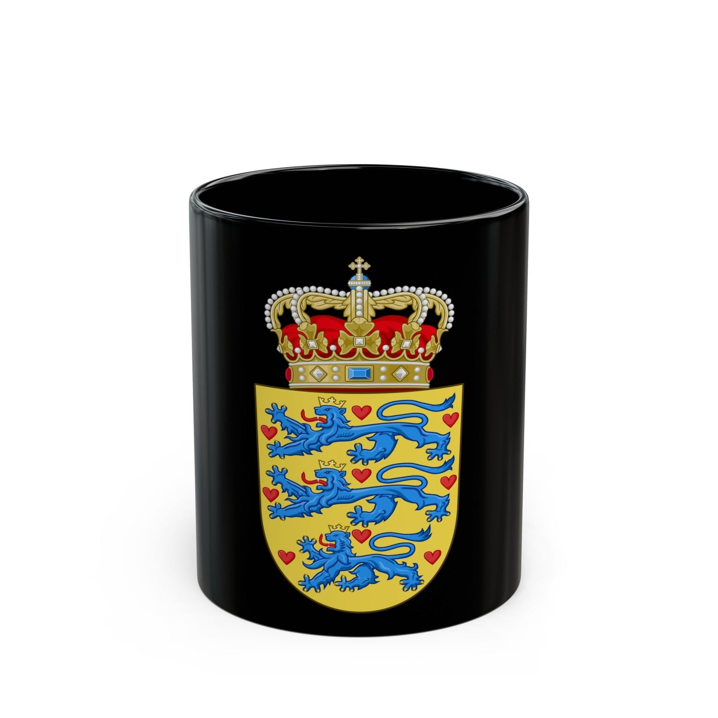 National Coat of arms of Denmark - Black Coffee Mug-11oz-The Sticker Space