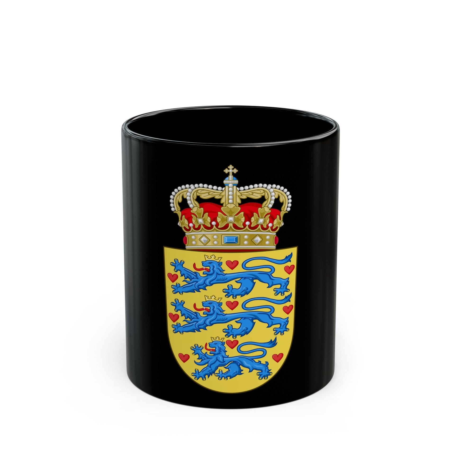 National Coat of arms of Denmark - Black Coffee Mug-11oz-The Sticker Space