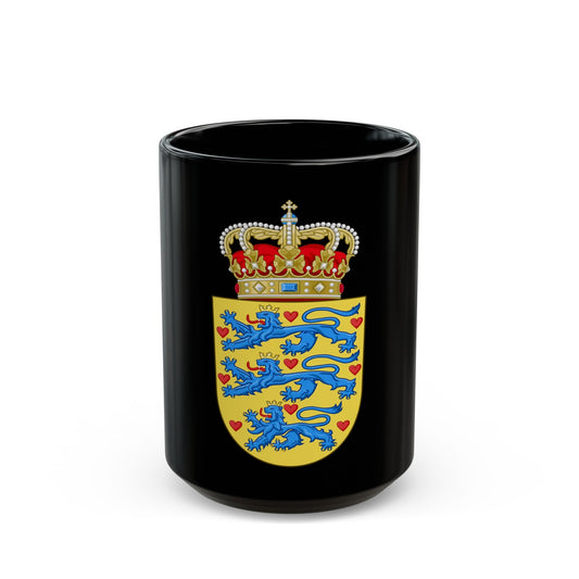 National Coat of arms of Denmark - Black Coffee Mug-15oz-The Sticker Space