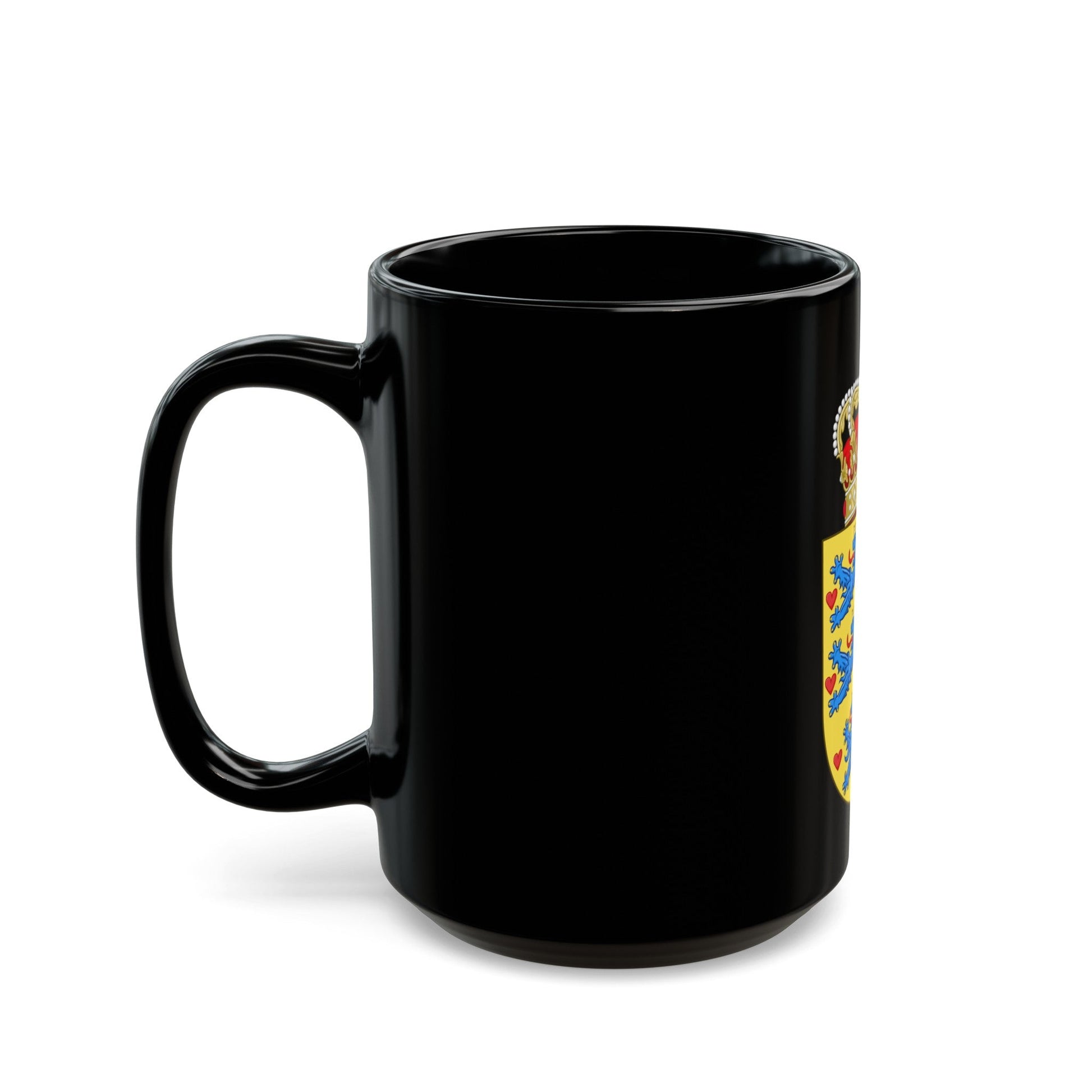 National Coat of arms of Denmark - Black Coffee Mug-The Sticker Space