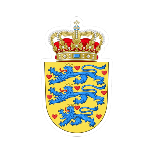 National coat of arms of Denmark (Denmark) (Coat of Arms) STICKER Vinyl Kiss-Cut Decal 2 Inch White - The Sticker Space