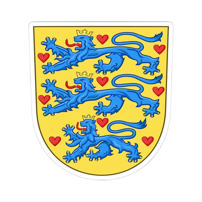 National Coat of arms of Denmark no crown (Denmark) (Coat of Arms) STICKER Vinyl Kiss-Cut Decal 4 Inch White - The Sticker Space
