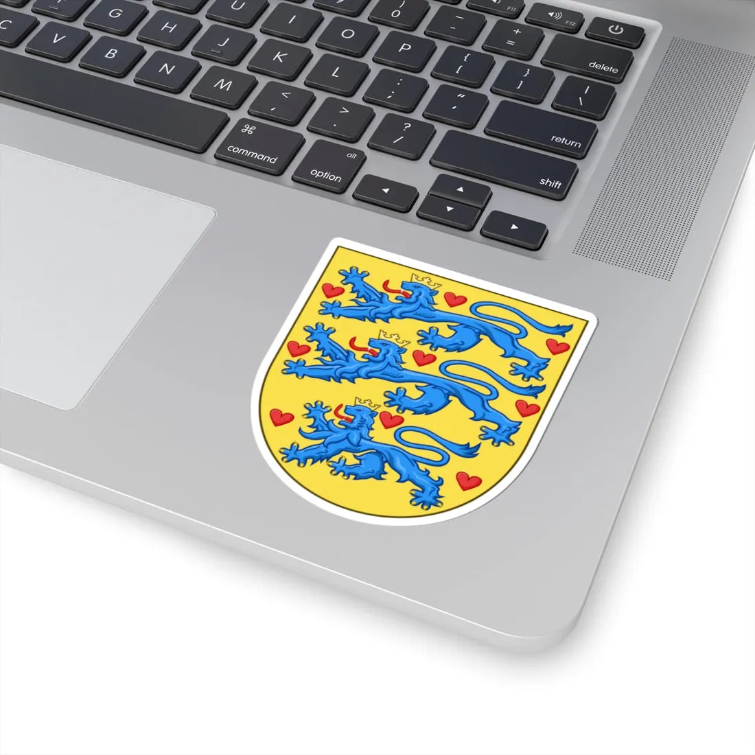 National Coat of arms of Denmark no crown (Denmark) (Coat of Arms) STICKER Vinyl Kiss-Cut Decal - The Sticker Space