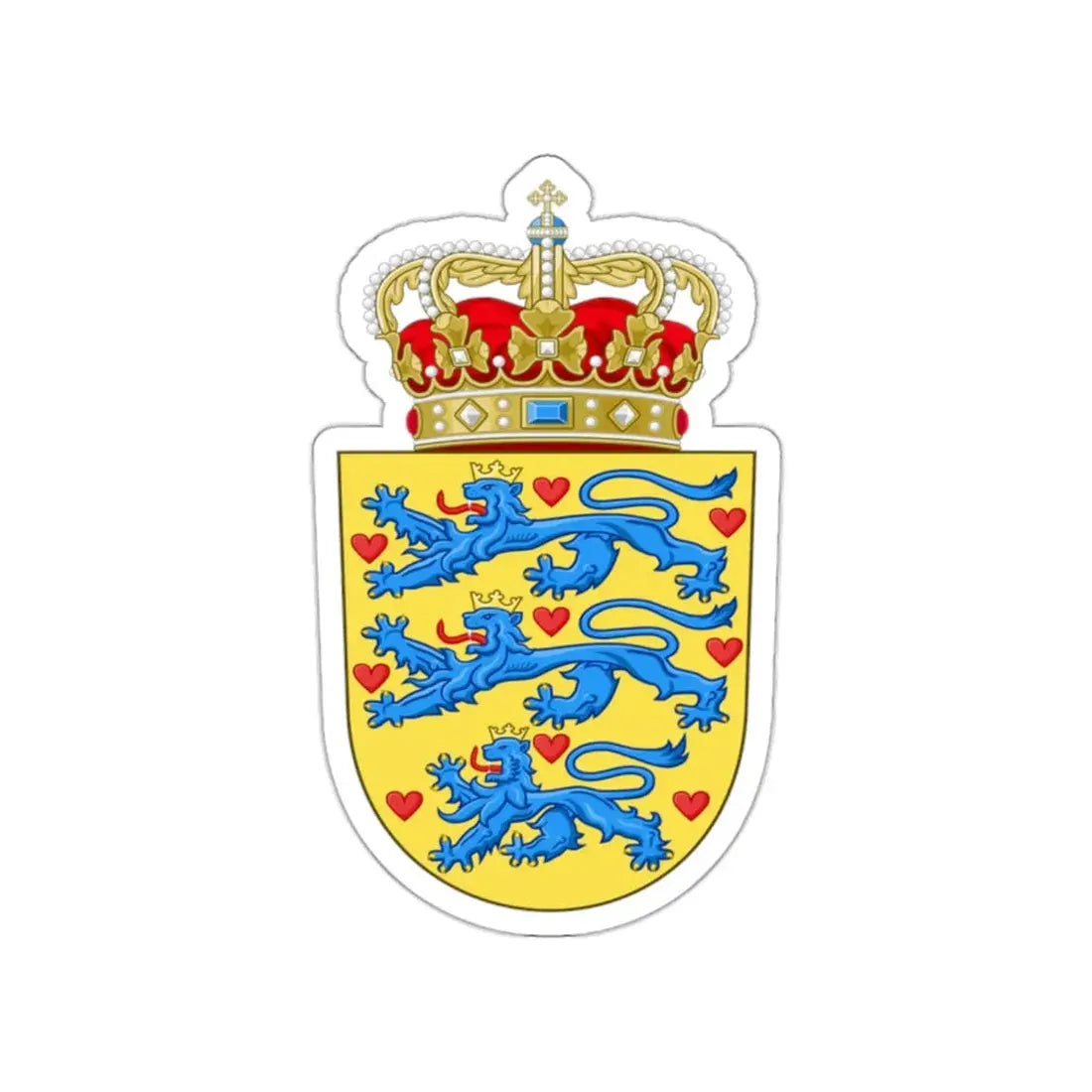 National Coat of arms of Denmark STICKER Vinyl Die-Cut Decal - The Sticker Space