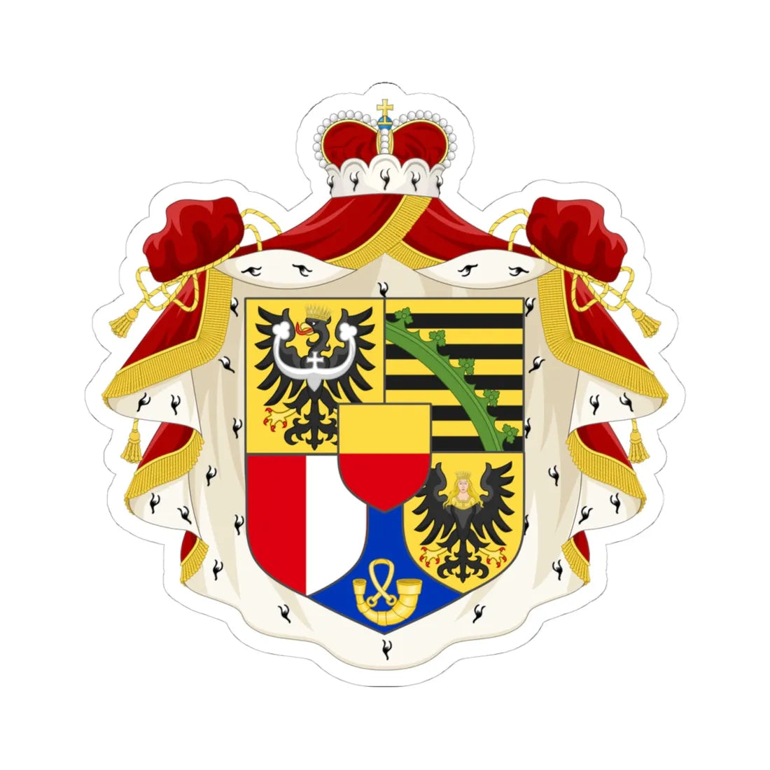 National Coat of arms of Liechtenstein (Liechtenstein) (Coat of Arms) STICKER Vinyl Kiss-Cut Decal 4 Inch White - The Sticker Space