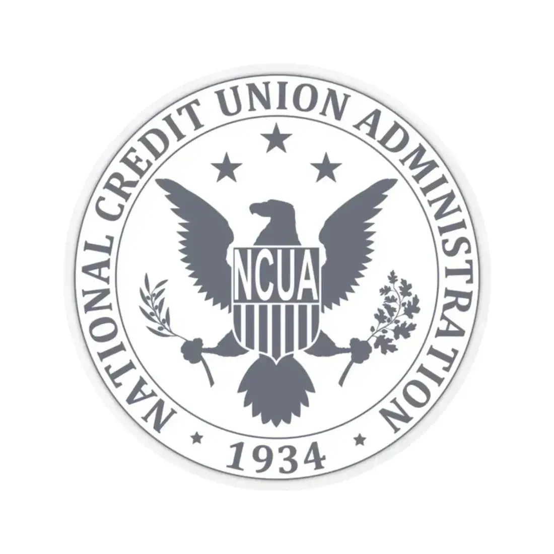 National Credit Union Administration NCUA - STICKER Vinyl Kiss-Cut Decal 2 Inch Transparent - The Sticker Space