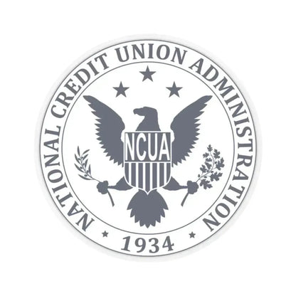 National Credit Union Administration NCUA - STICKER Vinyl Kiss-Cut Decal 2 Inch Transparent - The Sticker Space