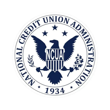 National Credit Union Administration NCUA - STICKER Vinyl Kiss-Cut Decal 2 Inch White - The Sticker Space