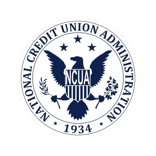 National Credit Union Administration NCUA - STICKER Vinyl Kiss-Cut Decal 2 Inch White - The Sticker Space