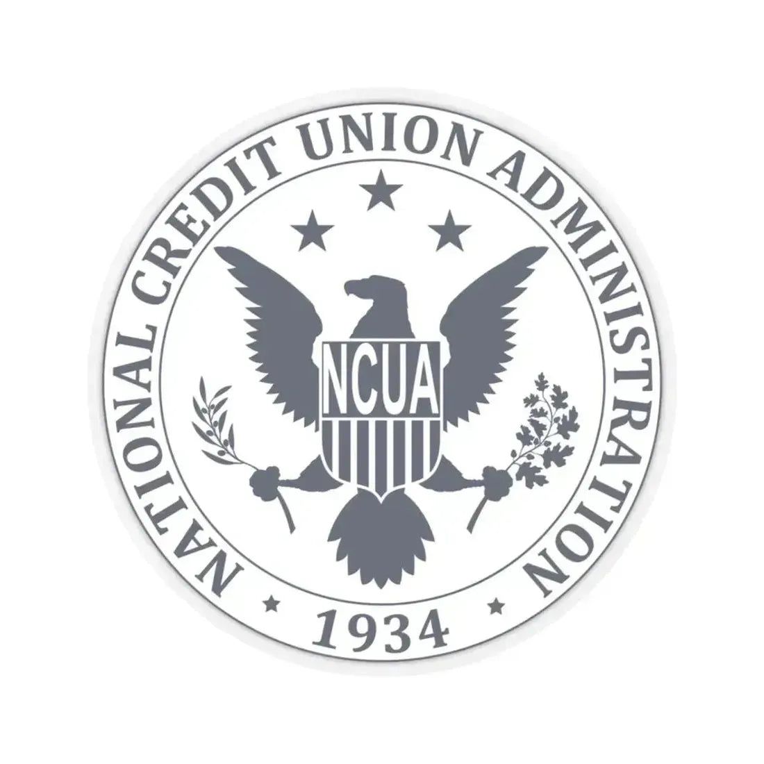 National Credit Union Administration NCUA - STICKER Vinyl Kiss-Cut Decal 3 Inch Transparent - The Sticker Space