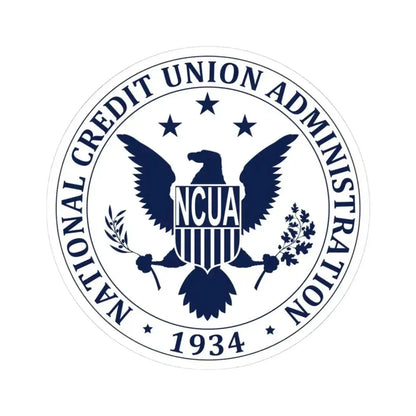 National Credit Union Administration NCUA - STICKER Vinyl Kiss-Cut Decal 3 Inch White - The Sticker Space