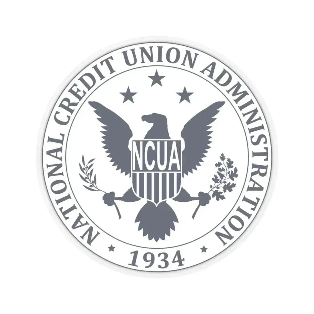 National Credit Union Administration NCUA - STICKER Vinyl Kiss-Cut Decal 4 Inch Transparent - The Sticker Space
