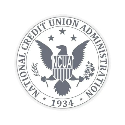National Credit Union Administration NCUA - STICKER Vinyl Kiss-Cut Decal 4 Inch Transparent - The Sticker Space