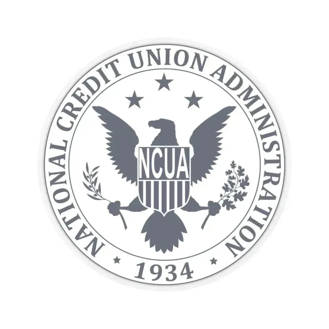 National Credit Union Administration NCUA - STICKER Vinyl Kiss-Cut Decal 6 Inch Transparent - The Sticker Space