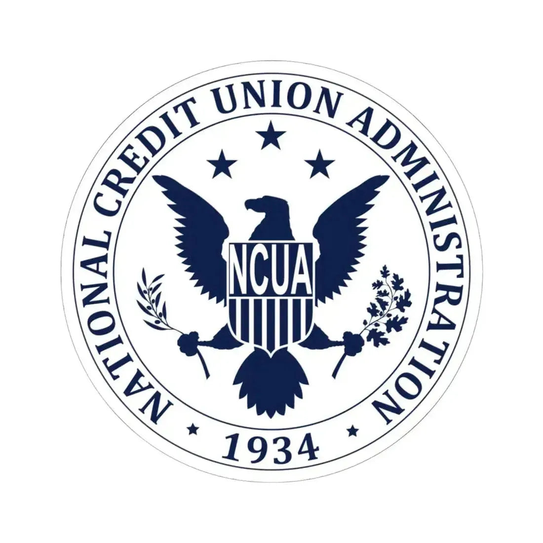 National Credit Union Administration NCUA - STICKER Vinyl Kiss-Cut Decal 6 Inch White - The Sticker Space