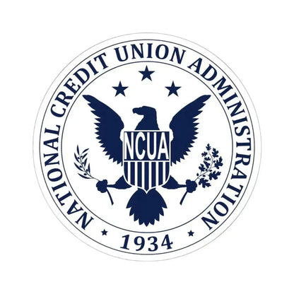 National Credit Union Administration NCUA - STICKER Vinyl Kiss-Cut Decal 6 Inch White - The Sticker Space